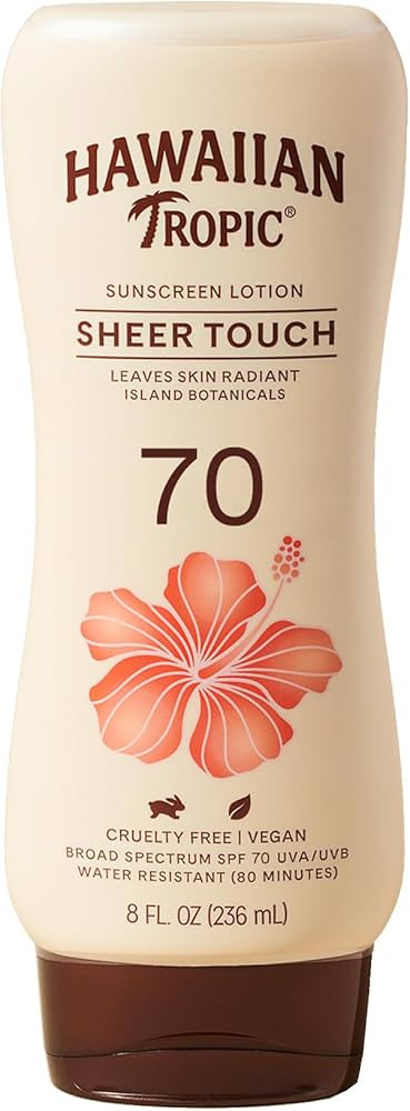 Hawaiian Tropic Sheer Touch Lotion Sunscreen SPF 70, 8oz | Broad Spectrum, Oxybenzone-Free, Sunbl... | Amazon (US)
