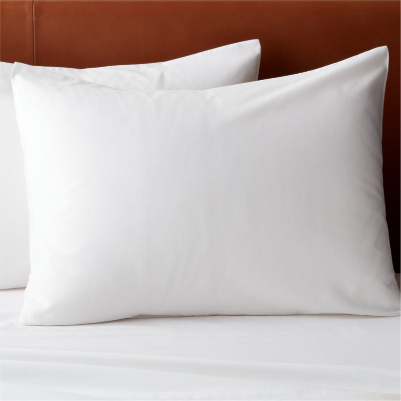 Organic Cotton Sateen 520 Thread Count White Standard Pillow Shams Set of 2 + Reviews | CB2 | CB2