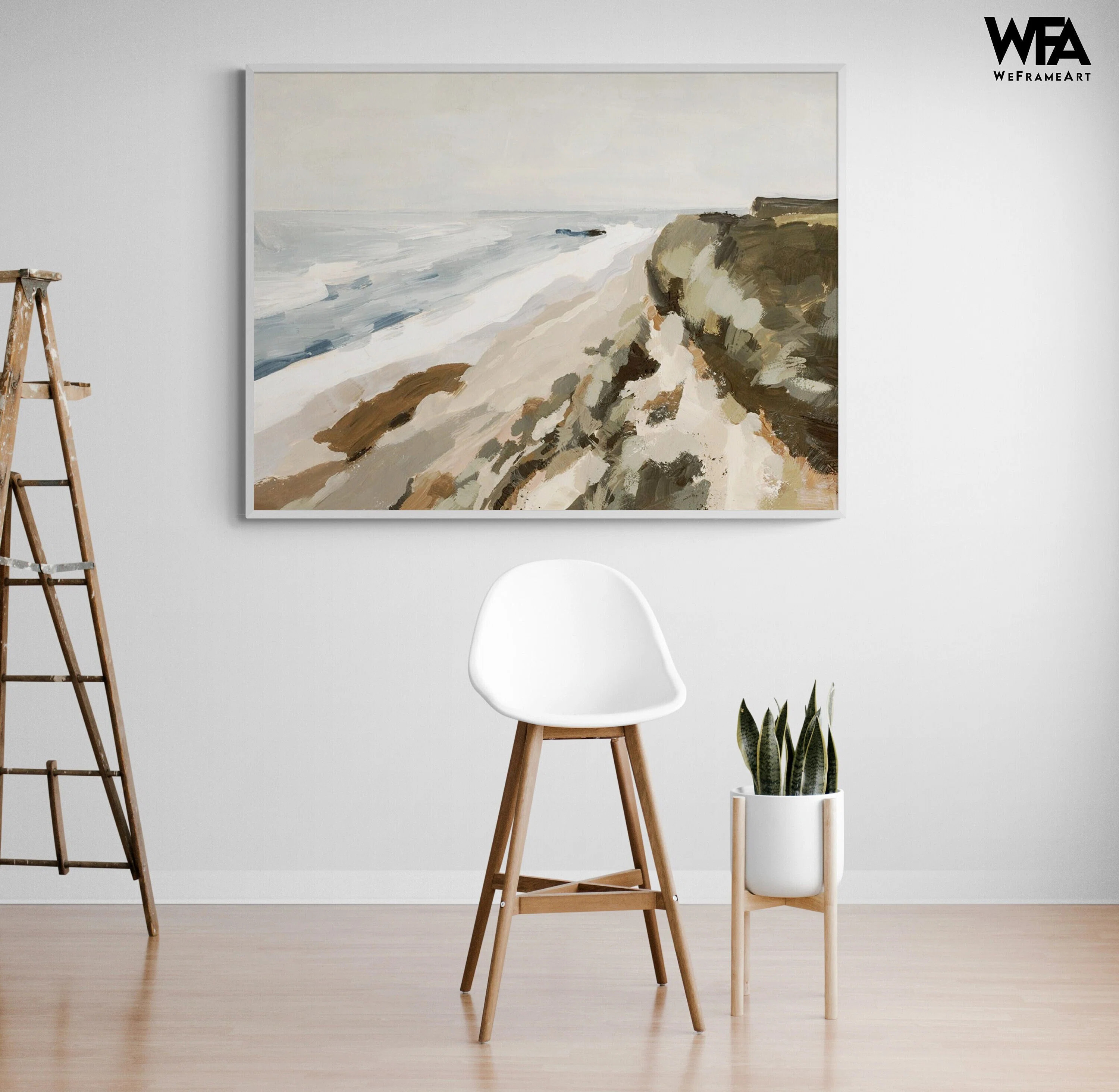 Bluff Bay I By Victoria Barnes, Coast Painting Print, Framed Bay Print, Sea Wall Art, Ocean Bluff... | Wayfair North America