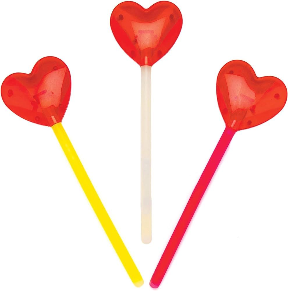Baker Ross Heart Glow Stick Magic Wands - Pack of 3, Valentines Days Crafts (AT493) | Amazon (UK)