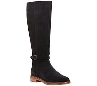 Clarks Artisan Suede Knee-High Boots - Clarkdale Clad | QVC