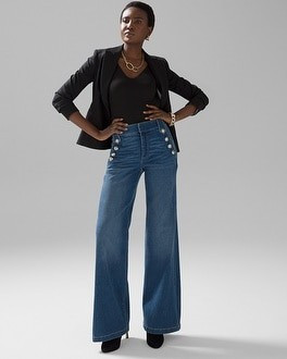 High-Rise Mariner Wide Leg Jeans | White House Black Market
