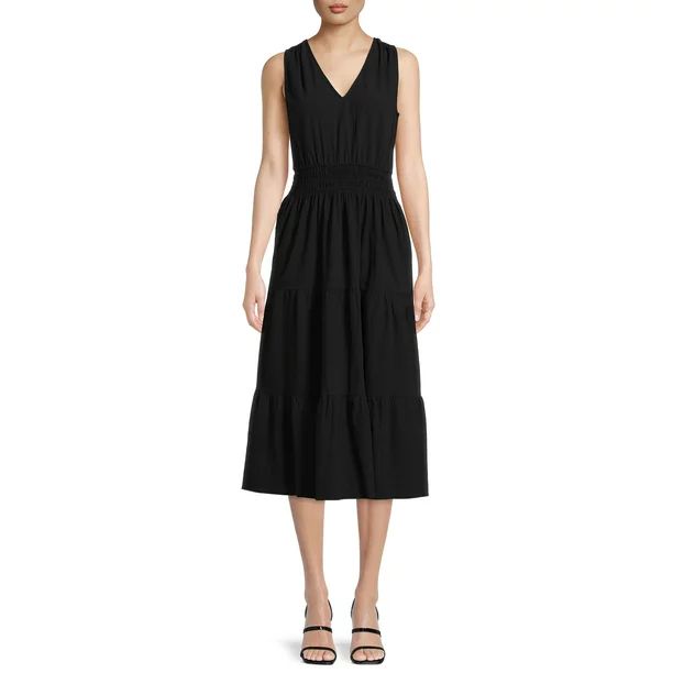 The Get Women's Sleeveless V-Neck Midi Dress - Walmart.com | Walmart (US)