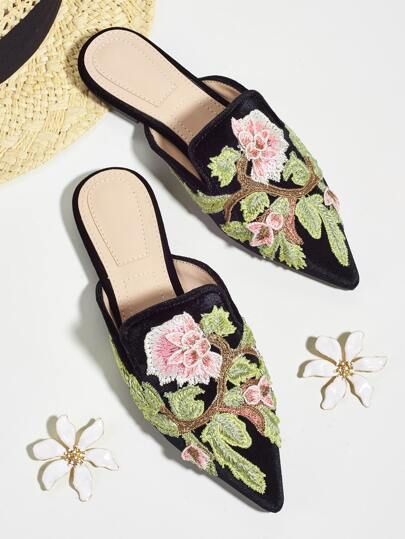 Floral Embroidery Loafer Mules
   SKU: swshoes08201023295     GBP£8.49 
        GBP£19.99
     ... | SHEIN