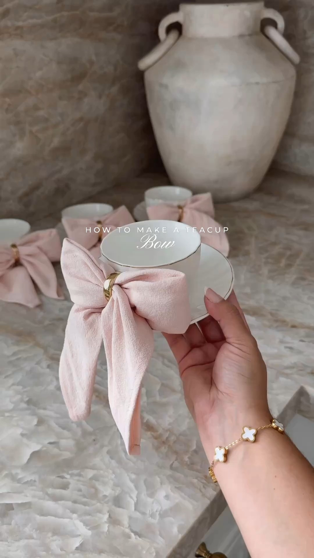 How to make a teacup bow napkin 🤍 
It's no secret that bows are trending - this bow napkin adds the cutest touch to your teacups for your spring tables! These are perfect for Easter, Mother’s Day  & baby or bridal showers 🎀

save for later 🤍 & shop this post here

#amazonhome #amazonfinds #foldinghacks #napkinfolding #napkinbow #bow #springdecor #hostess #Itkhome #ltkseasonal #Itkunder25 #teaparty #teacup #bows #easter #mothersday #babyshower #bridalshower 

#LTKParties #LTKHome #LTKWatchNow