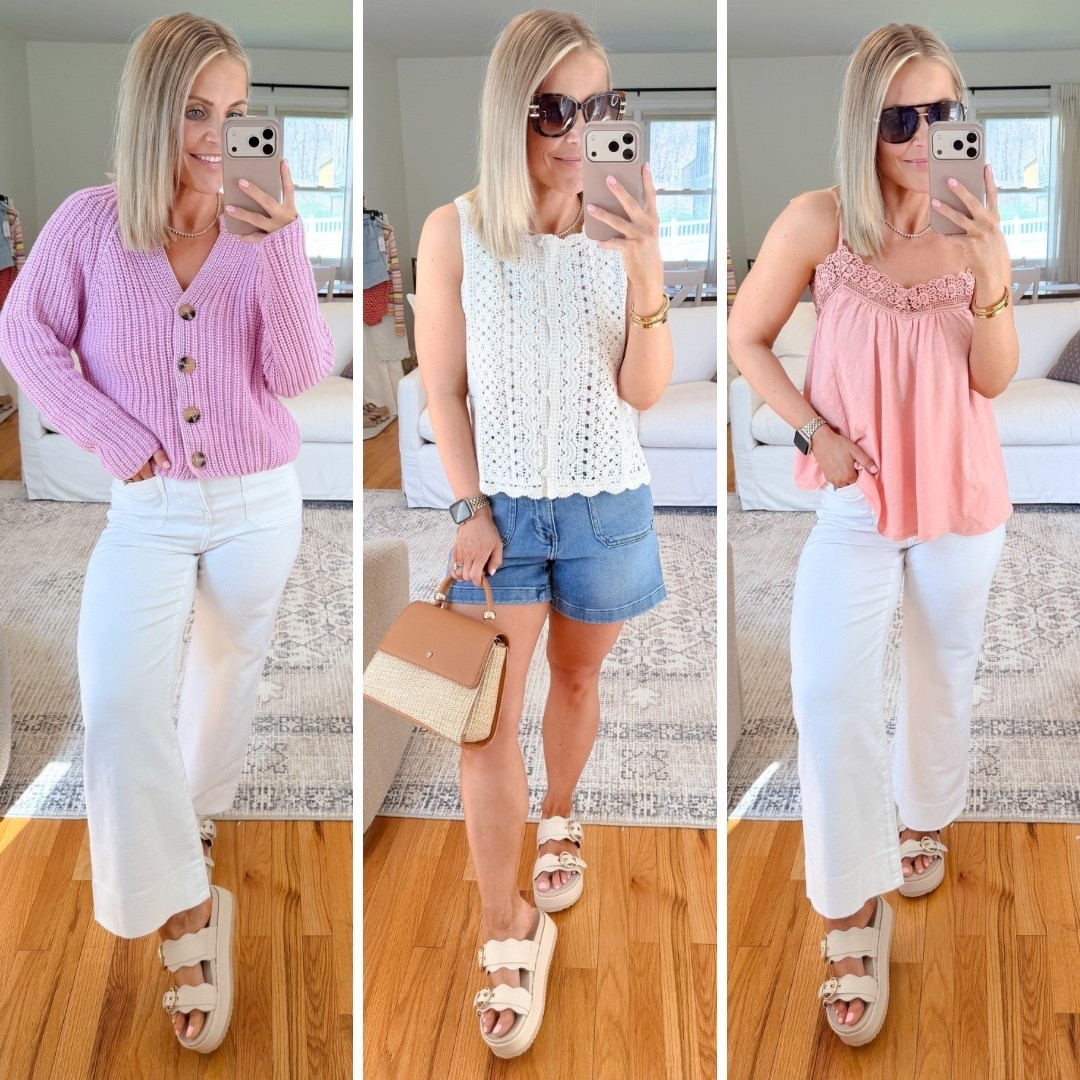 I hit the jackpot with my new kohls order! These spring arrivals are all so good, good tops, jeans, the cutest platform sandals and a perfect everyday spring and summer bag! 🌸☀️ @kohls #ad #kohlspartner #kohlsfinds

Spring outfits, spring style, petite style, midsize fashion, summer outfits 2026, white jeans, platform sandals

#LTKSaleAlert #LTKSeasonal #LTKMidsize
