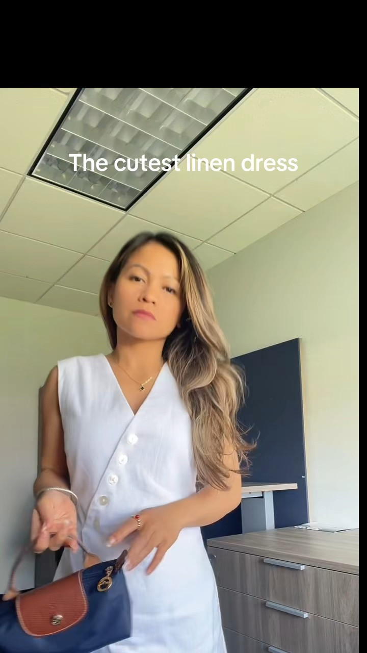 Linen mini dress for spring and summer 

Xxs petite 

#LTKPetite