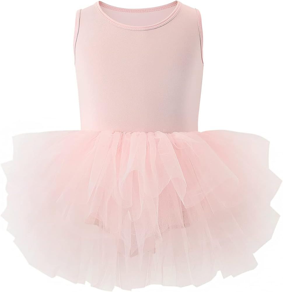 Tutu.kk Girls' Camisole Dance Tutu Leotard with Fluffy 4-Layers Ballet Dress for Ballerina (12 Mo... | Amazon (US)
