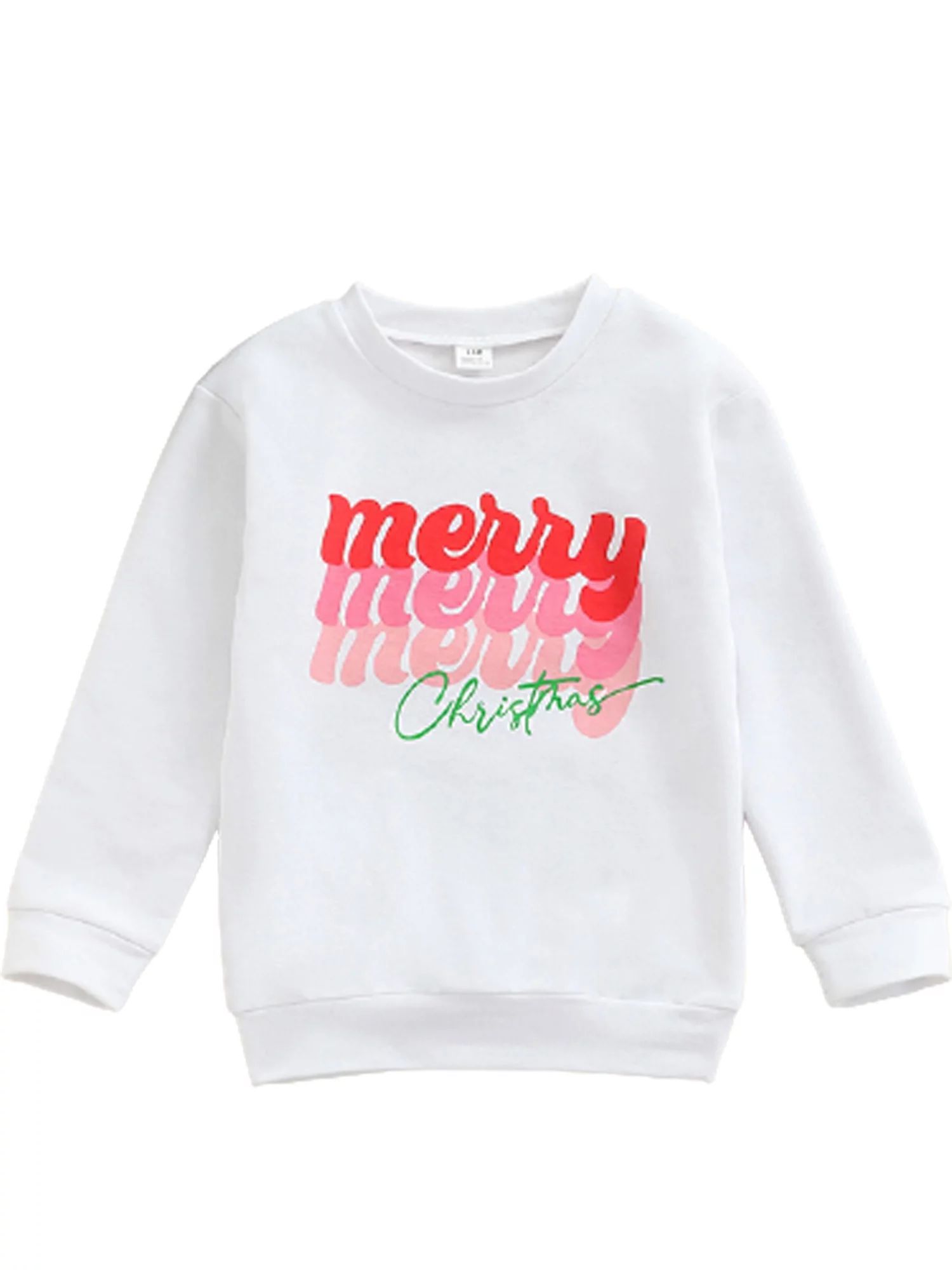 Dewadbow Toddler Baby Boy Girl Christmas Sweatshirt Kids Long Sleeve Pullover Tops Fall Winter Cl... | Walmart (US)