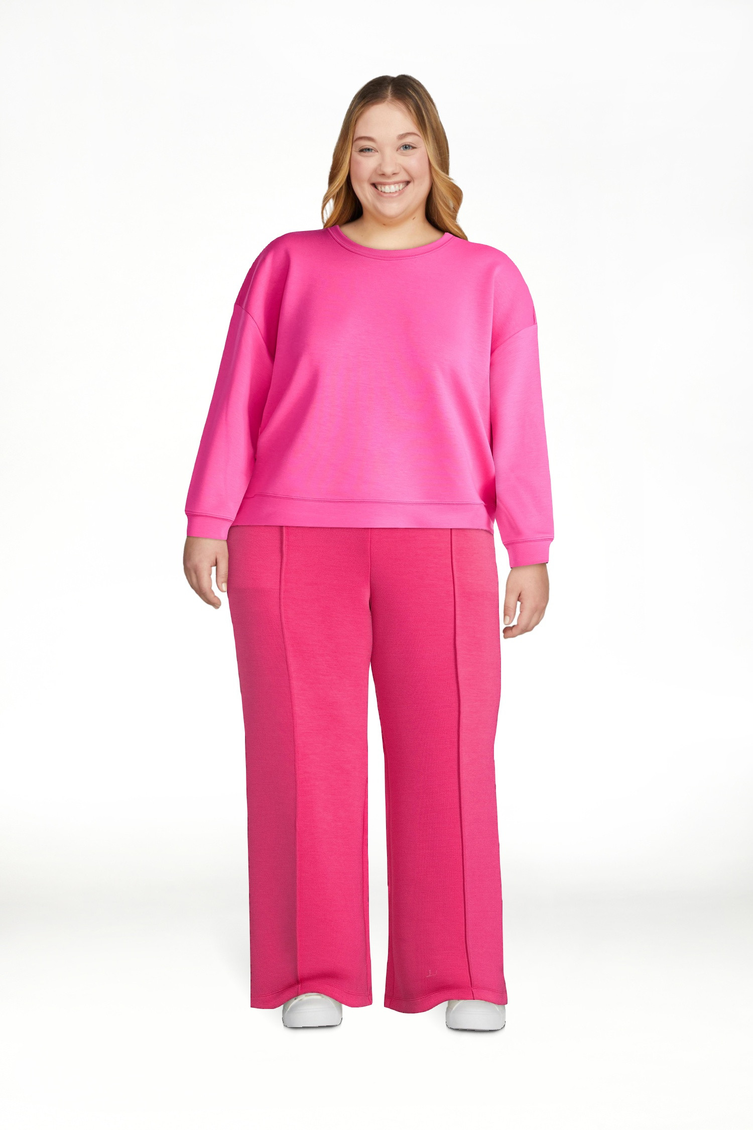 Scoop Women's and Women's Plus New Scubaknit Cropped Sweatshirt with Drop Sleeves, Sizes XS-4X | Walmart (US)