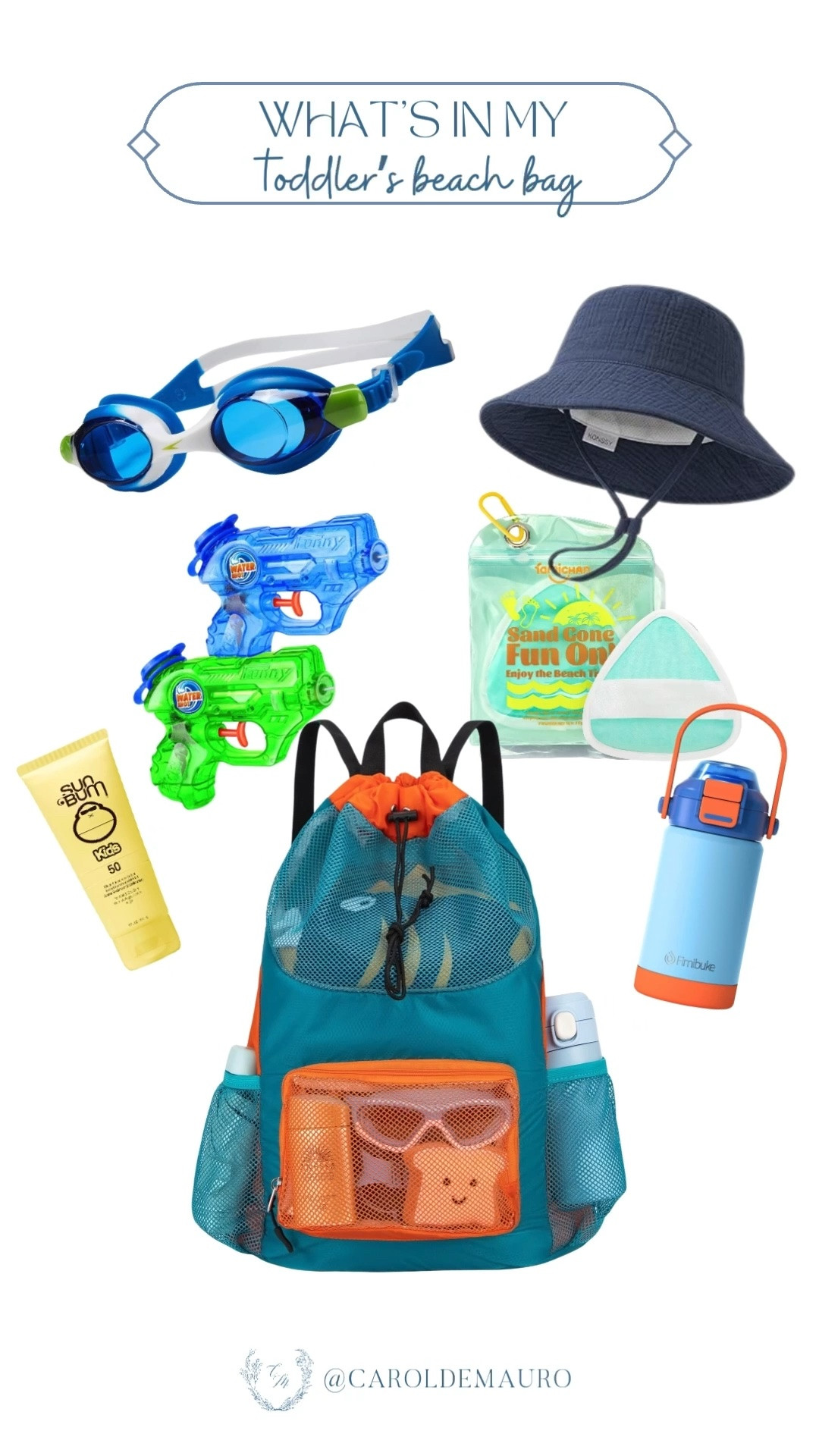 Everything you need for a stress-free beach day with your little one, from Sun Bum SPF to water guns that will keep them busy for hours. The mesh backpack fits it all and dries fast, which is a total game changer.

beach bag, beach day essentials, kids beach must haves, toddler summer, beach bag packing, kids sunscreen, beach toys

#LTKKids #LTKSwim