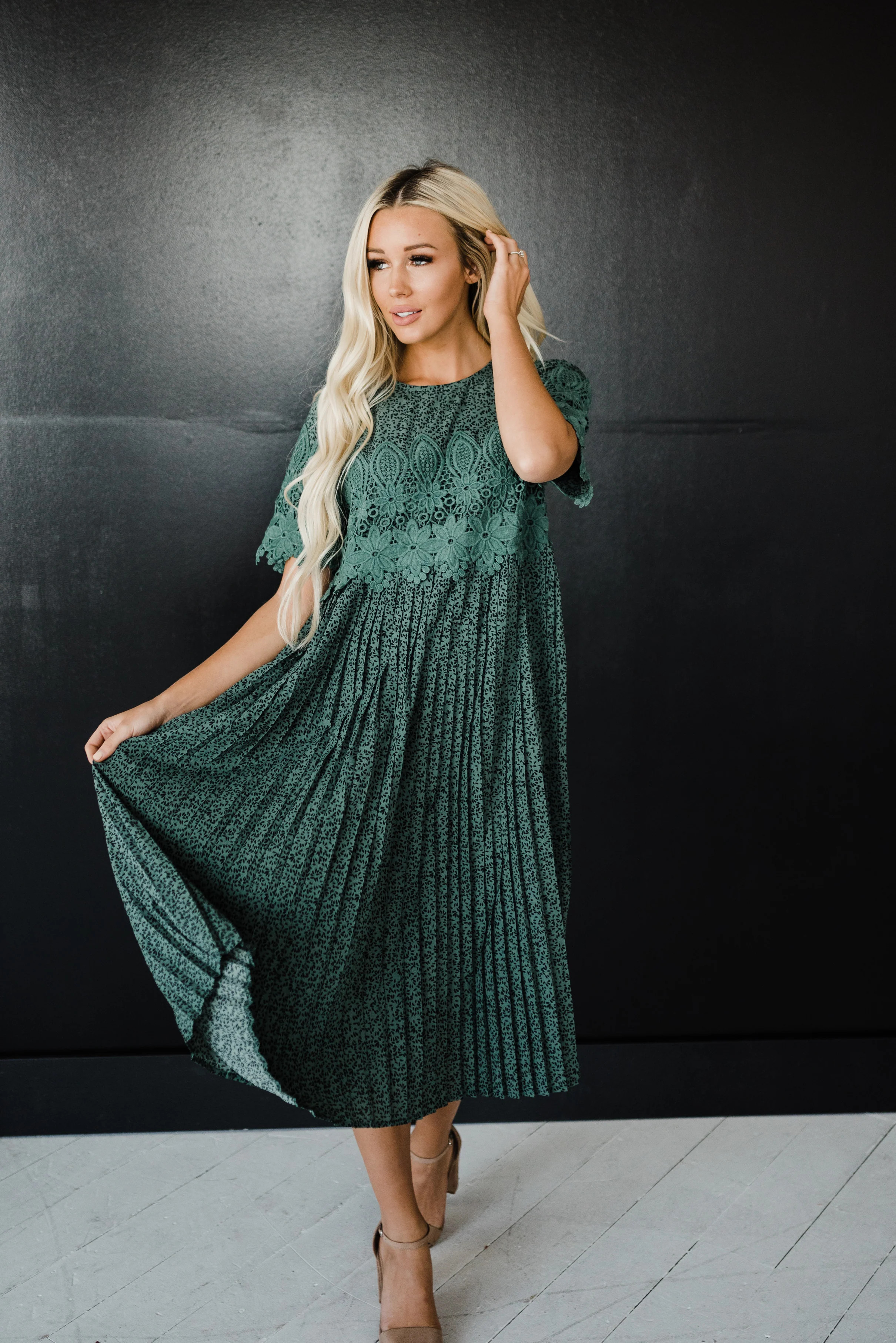 Milly Dress in Hunter Green | FEHRNVI