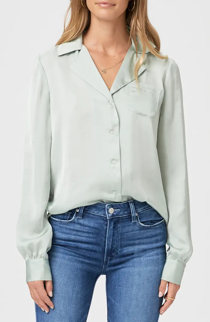 PAIGE Capriana Satin Shirt | Nordstrom | Nordstrom