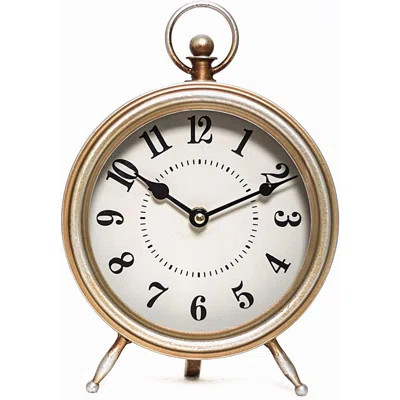 Table Clock On Stand, Farmhouse Mantel Clock Rustic Non-Ticking Clock | Wayfair North America