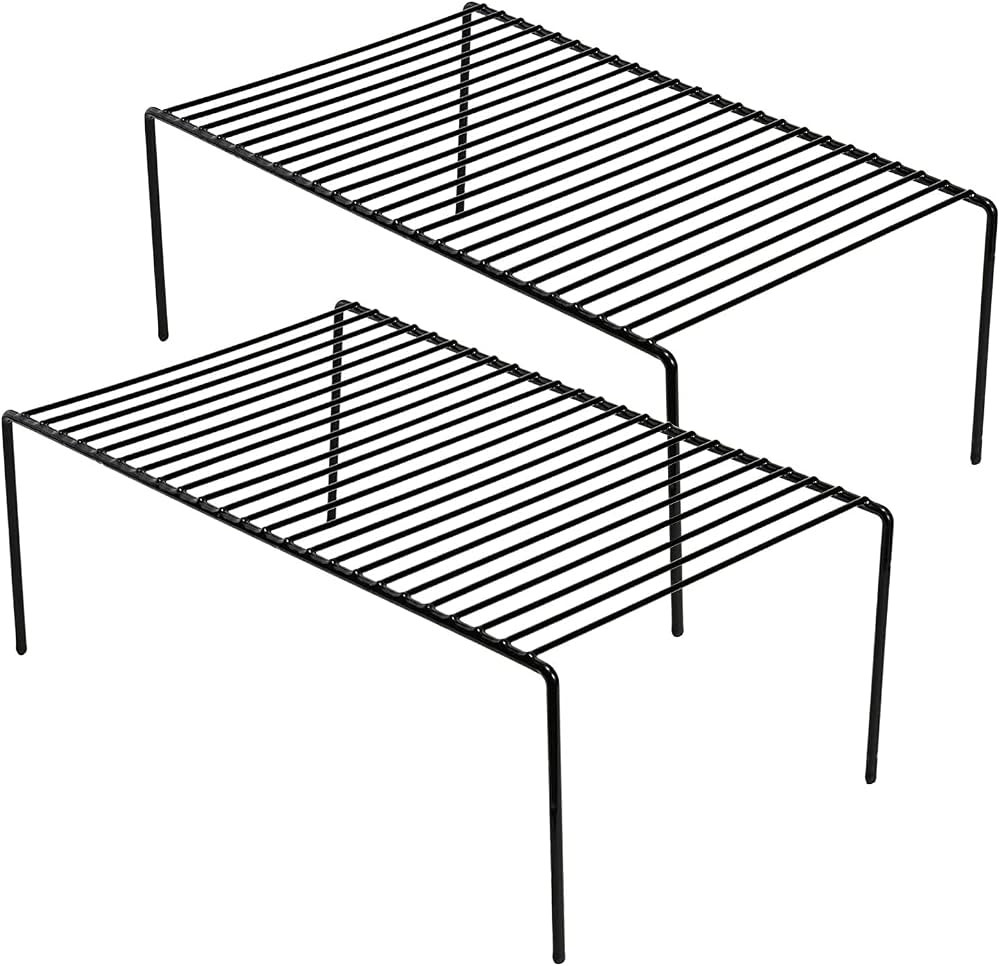 GEDLIRE Kitchen Cabinet Organizer Shelf Rack Set of 2, Medium (13 x 9.4 inch) Metal Freezer Organ... | Amazon (US)