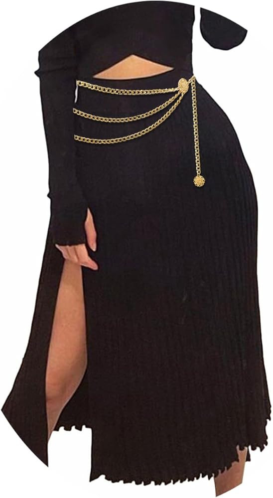 Chain Belts for Women Fashion Plus Size Waist Chain Belt Gold Silver Waist Belt Belly Chain Waist... | Amazon (US)