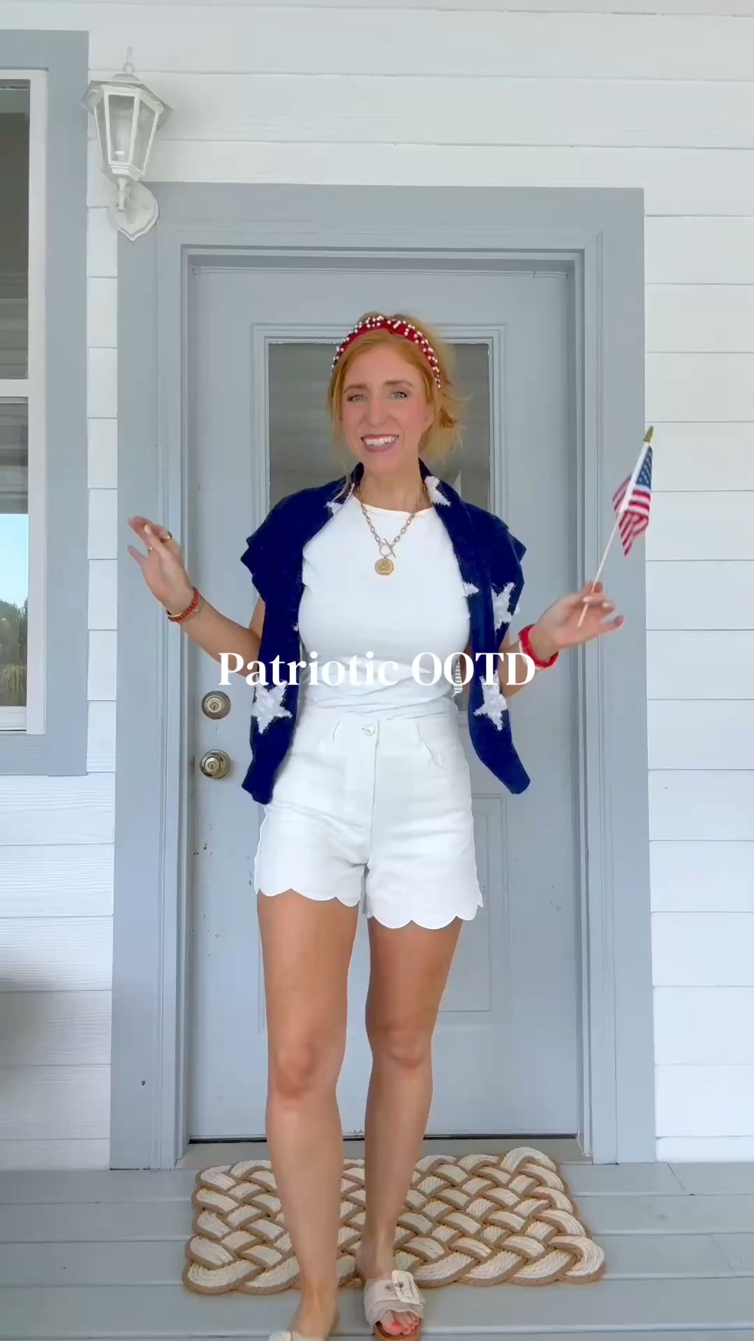 patriotic outfit idea 




scalloped shorts
amazon fashion
red white blue
americana
4th of july outfit
amazon finds 

 #LTKootd #LTKSeasonal #LTKSaleAlert
