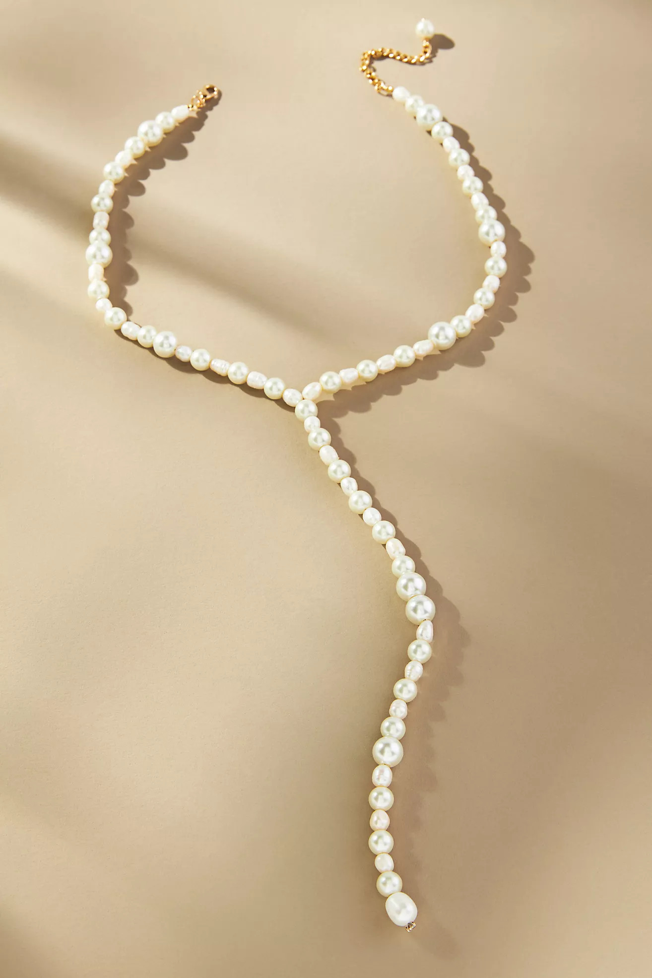 Beaded Pearl Lariat Necklace | Anthropologie (US)