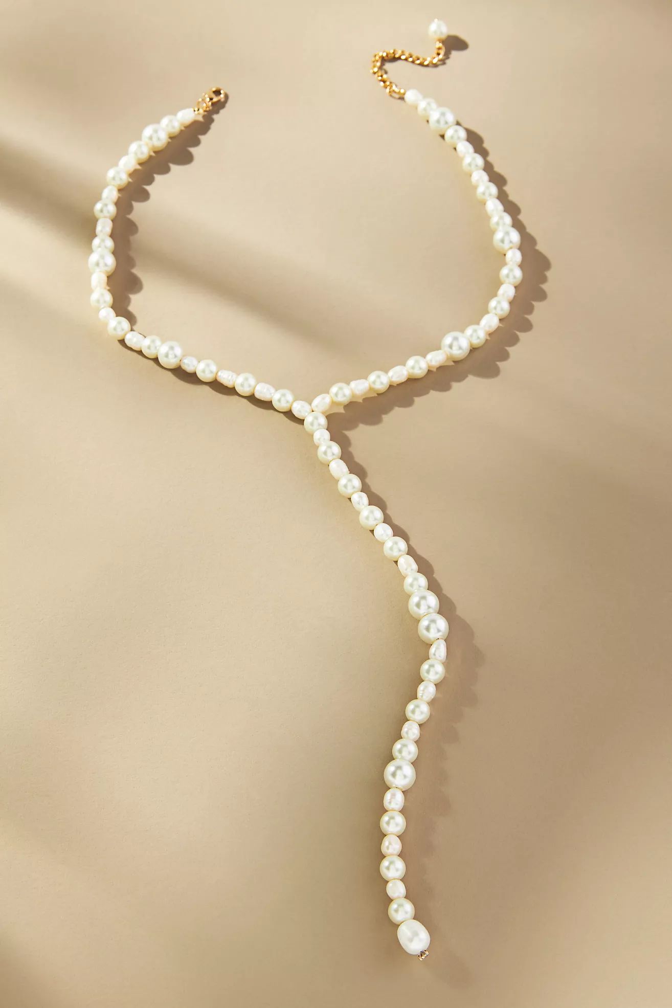 Beaded Pearl Lariat Necklace | Anthropologie (US)