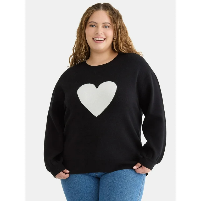Terra & Sky Women's Plus Printed Pullover Sweater with Long-Sleeves, Midweight, Sizes 0X-5X | Walmart (US)