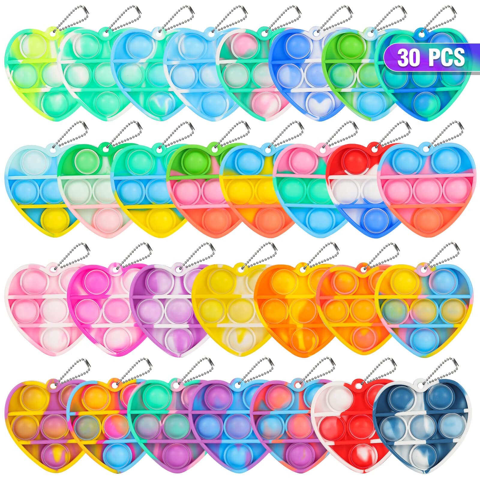 Pop Fidget Toys Bulk Its Valentines Day Gifts for Kids Classroom 30 Pack Valentine Party Favors f... | Amazon (US)