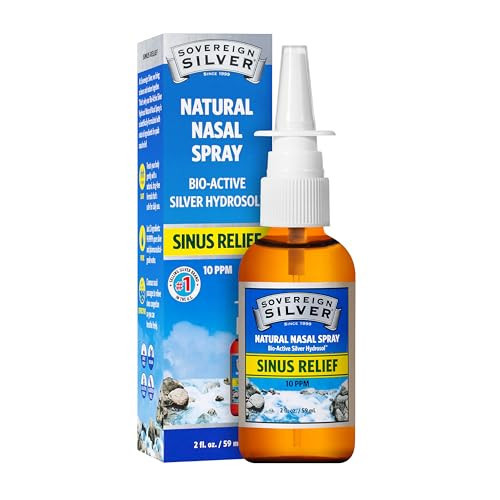 Sovereign Silver Natural Nasal Spray - Colloidal Silver Nasal Spray, Bio Active Nose Mist for Sinus Congestion and Immune Support, Adults and Kids, 10 ppm - 2 fl oz (59mL) | Amazon (US)