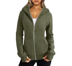 Trendy Queen Womens Zip Up Hoodies Fleece Jackets Sweatshirts Fall Outfits Sweaters With Pockets ... | Amazon (US)