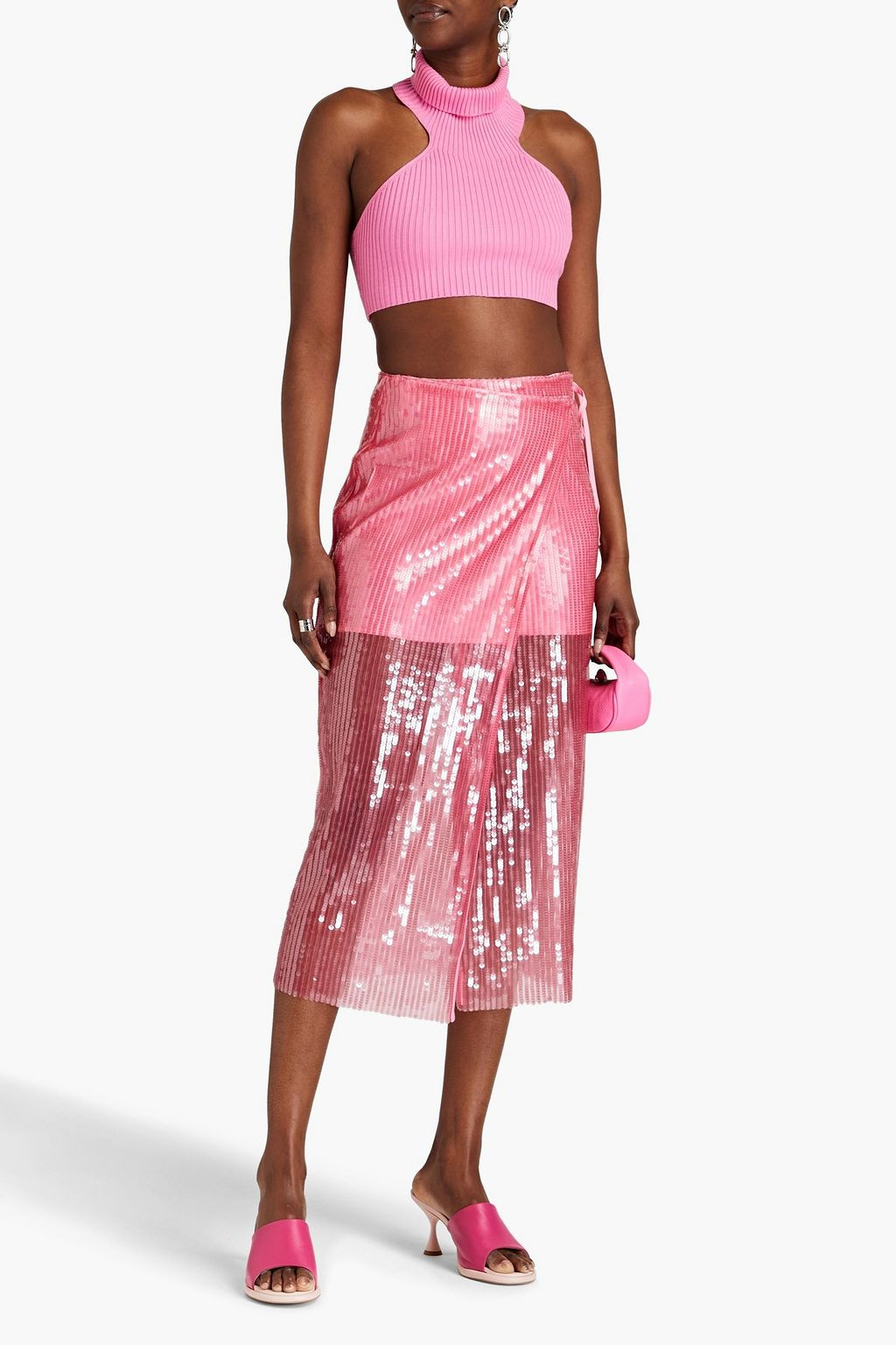 Adia sequined tulle midi wrap skirt | The Outnet (US and CA)