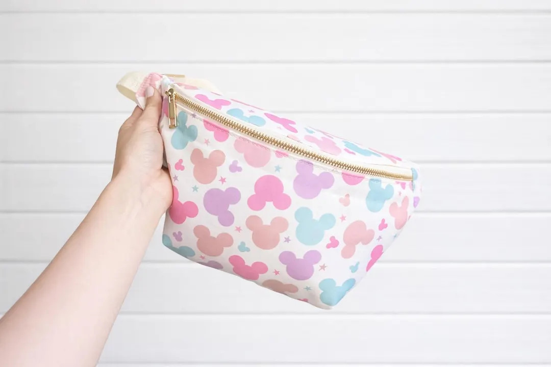 Jumbo Fanny Pack; Colorful Mickey, Disney, Nylon, Disneyland Accessory, Belt Bag, Magic Kingdom -... | Etsy (Global)