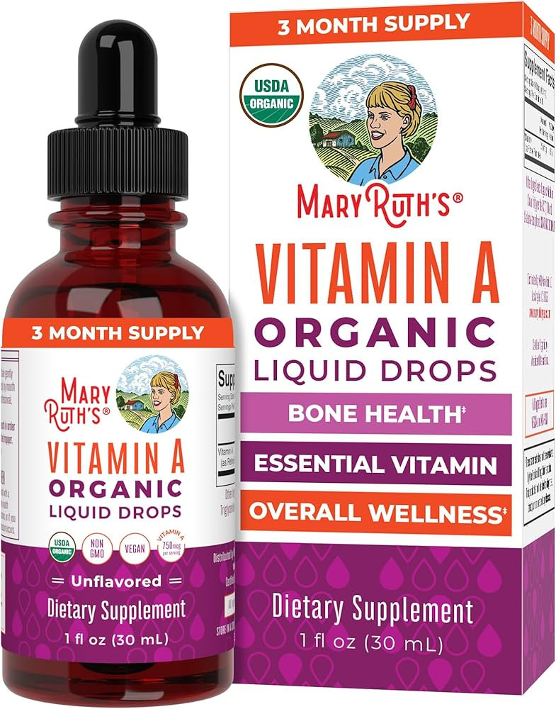 MaryRuth Organics USDA Organic Vitamin A Liquid Drops | 3 Month Supply | Bone Health for Ages 14+... | Amazon (US)