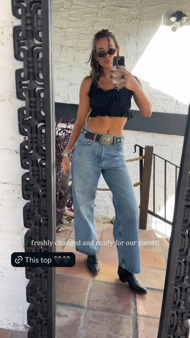 Freshly changed and ready for our guests 🖤 wearing WeWoreWhat top

#LTKFindsUnder50 #LTKSeasonal #LTKStyleTip