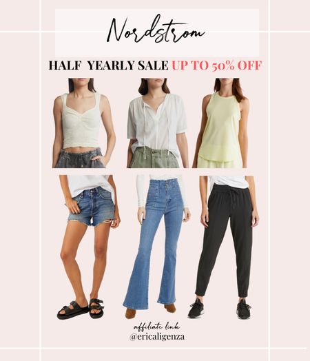 Half yearly sale at Nordstrom - save up to 50%! 😍

Free people on sale // crochet tank top // distressed Jean shorts // tie front shirt // summer workwear // flare jeans // athleisure outfit // yellow workout tank // Zella joggers 

#LTKFindsUnder100 #LTKSeasonal #LTKSaleAlert