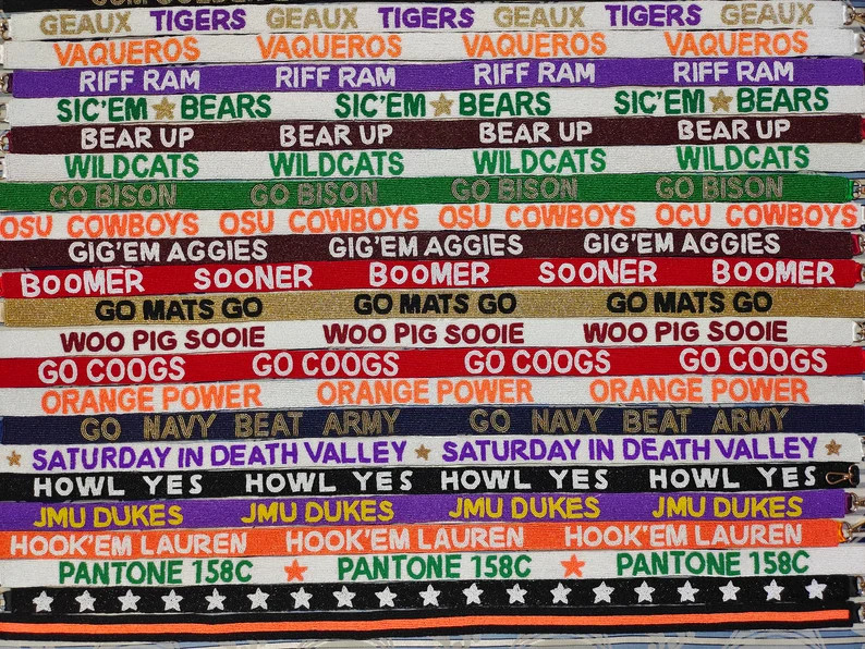 Beaded Custom Bag Straps-customized Beaded Game Day - Etsy | Etsy (US)