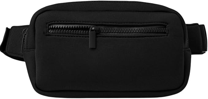 Large Neoprene Fanny Pack with Adjustable Strap, Bum Bag with 3 Zipper Pockets, Crossbody Belt Ba... | Amazon (US)