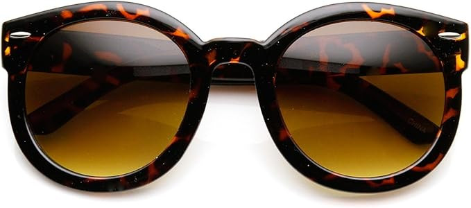 zeroUV - Round Retro Oversized Sunglasses for Women with Colored Mirror and Neutral Lens 53mm | Amazon (US)