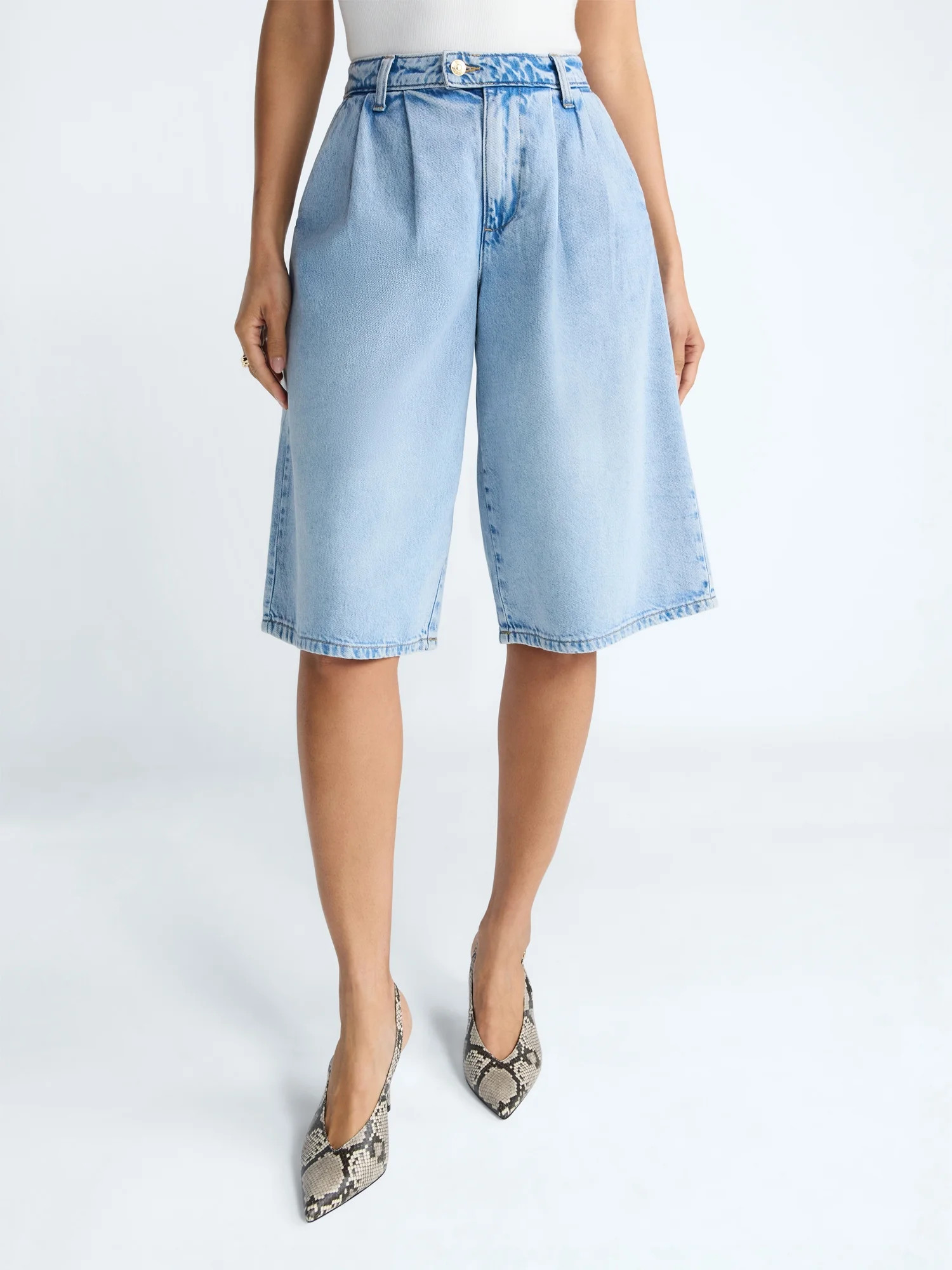 Devil Wears Prada Scoop Collection Women's and Women's Plus Denim Pleated Culottes, Sizes 0-26W | Walmart (US)
