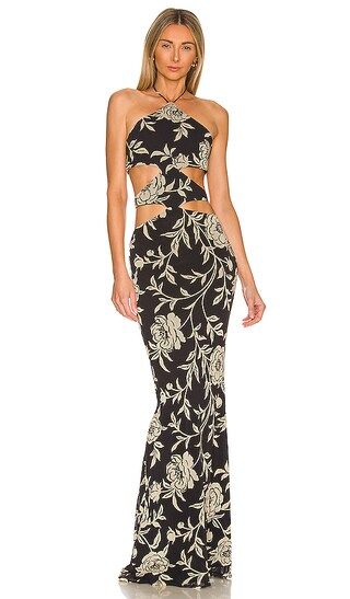 Sloane Gown in Black Floral | Revolve Clothing (Global)
