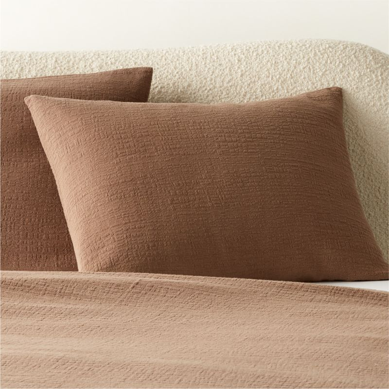 Maisa Organic Cotton Slub Coco Standard Pillow Shams Set of 2 + Reviews | CB2 | CB2