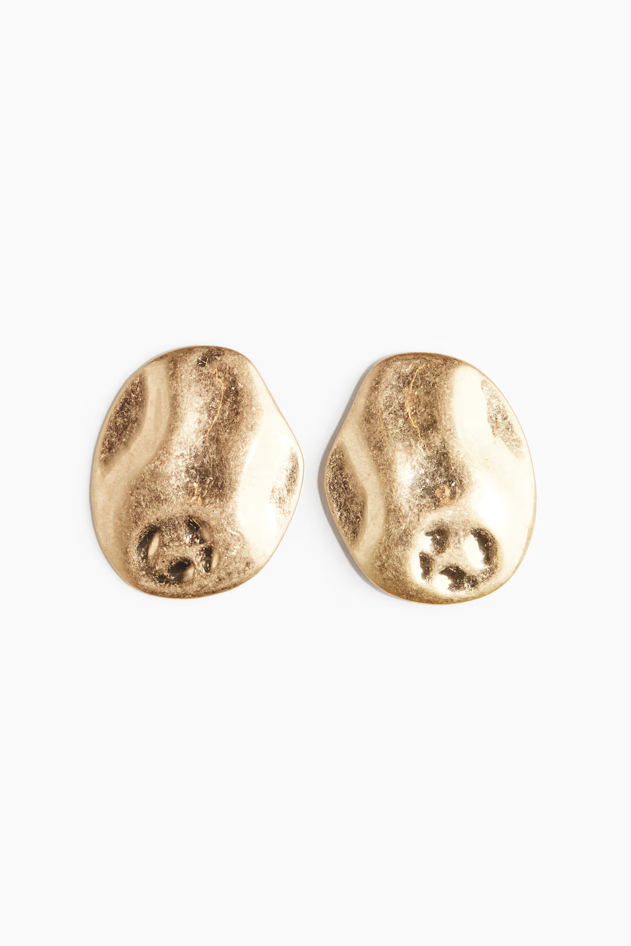 Hammered earrings - Gold-coloured - Ladies | H&M GB | H&M (UK, MY, IN, SG, PH, TW, HK)