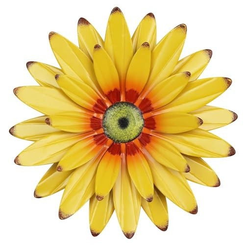 hogardeck Sunflower Decor 11" Metal Flower Wall Decor for Indoor Outdoor, Sunflower Kitchen Decor Floral Metal Wall Art, Sunflower Wall Decor for Bathroom, Living Room, Porch, Garden, Yard, Backyard | Amazon (US)