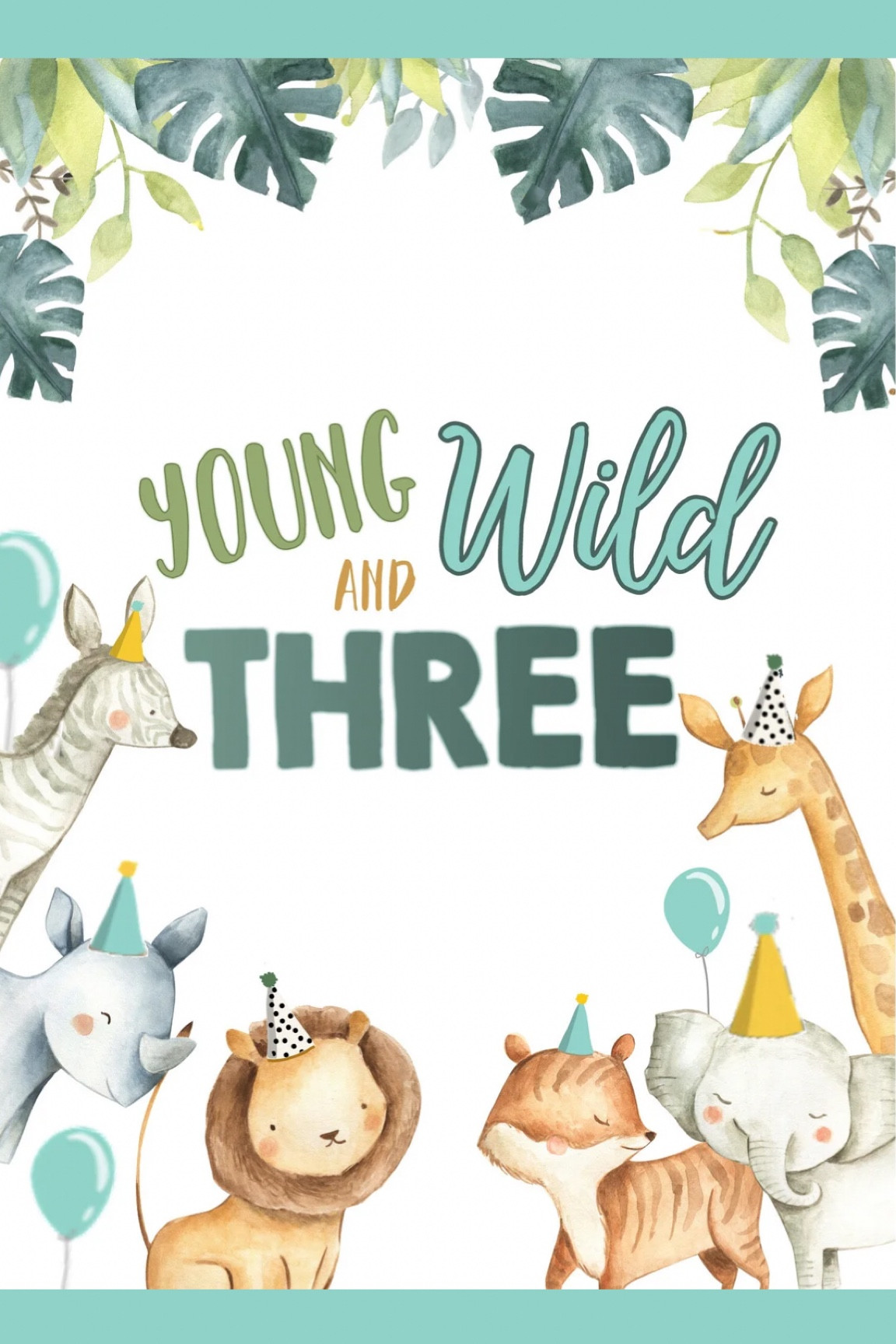 Young wild and three 🦁🌿🐯 
3 years old Third birthday party decorations jungle zoo birthday shirt tshirt boys balloon garland florals candle cake topper party plates table cloth boys birthday party theme 

#LTKkids #LTKbaby