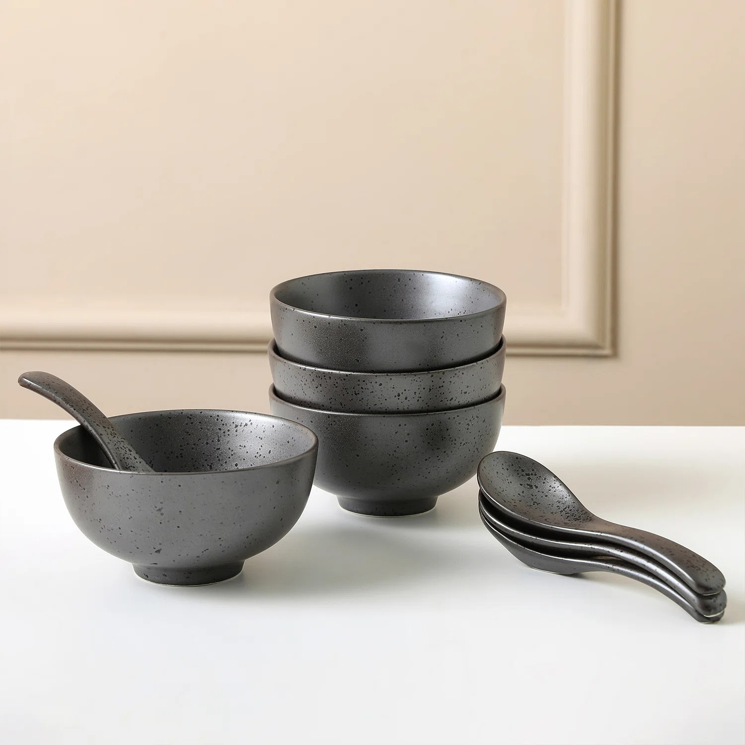 Stone Lain Valencia 8-Piece Serving Bowl And Spoon Set Porcelain | Wayfair | Wayfair North America