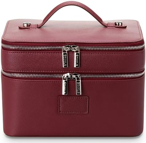 ETOILE - Duo Vanity Case Burgundy - Large Functional Travel Makeup Bag Organizer with Removable D... | Amazon (US)
