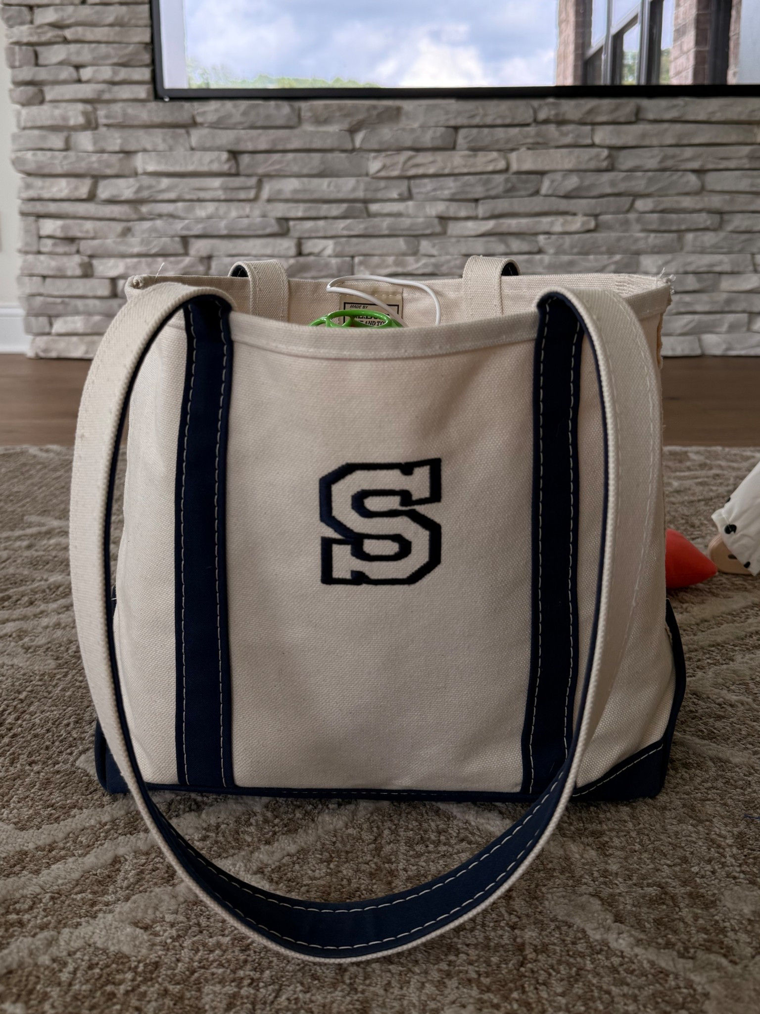 currently using this LL Bean boat tote everyday as my diaper bag & purse 
Medium tote with long straps in blue with S embroidered 💙

#LTKStyleTip #LTKKids #LTKBaby