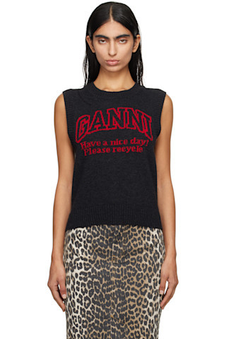 SSENSE Exclusive Black Logo Mix Vest | SSENSE