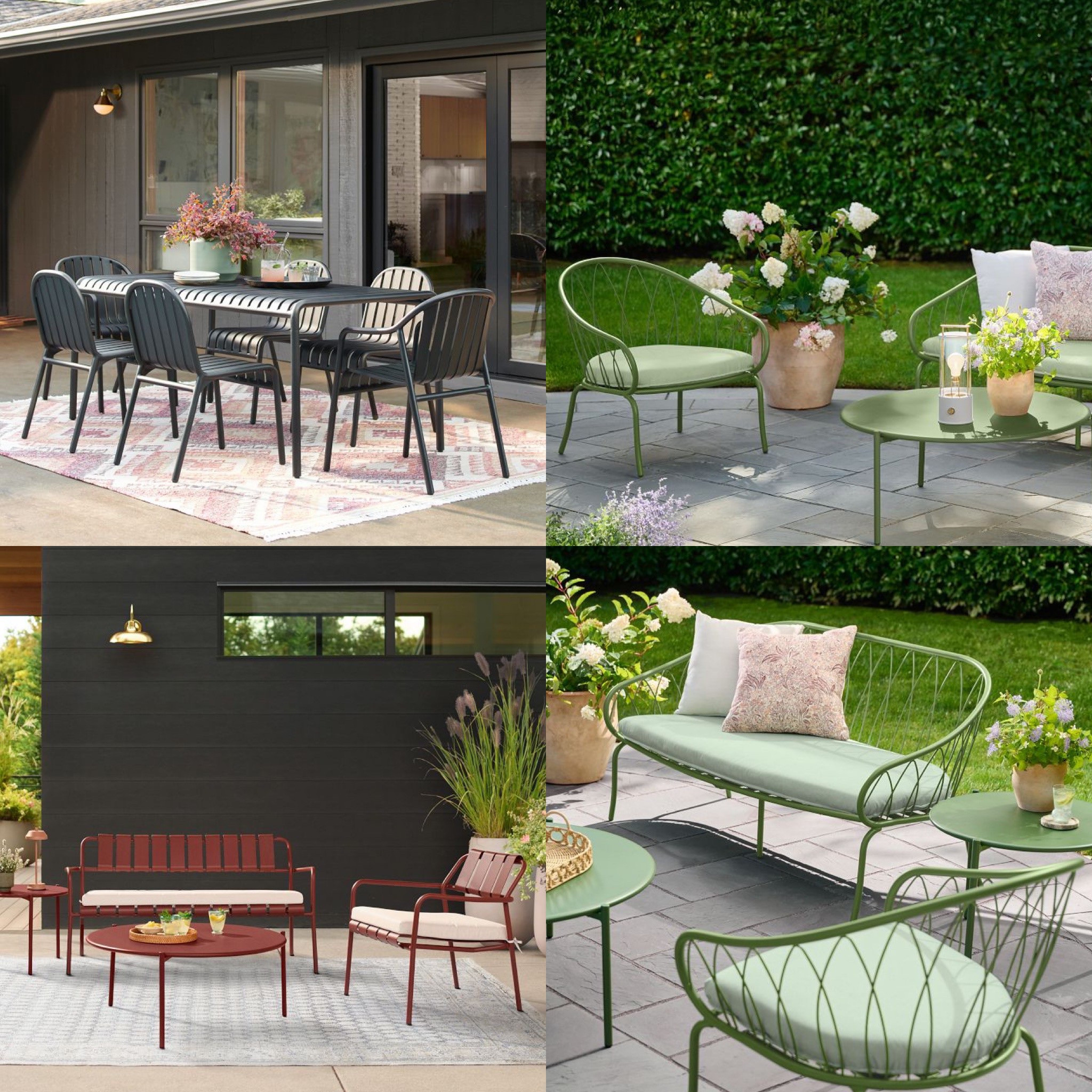 Functional Meets Nostalgic —Plan to elevate your patio living space?  Check out these vintage-inspired power coating sleek outdoor lounge seating and dining set that have charm curves and sleek silhouettes.  Now on sale at Rejuvenation! #outdoorlounge #outdoordiningset

#LTKSeasonal #LTKHome #LTKSaleAlert