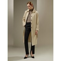LILYSILK Classic Trenchcoat Silk-Wool Blend Straight-Shoulder Sleeves Wardrobe Must-Have UK Khaki XL | LilySilk