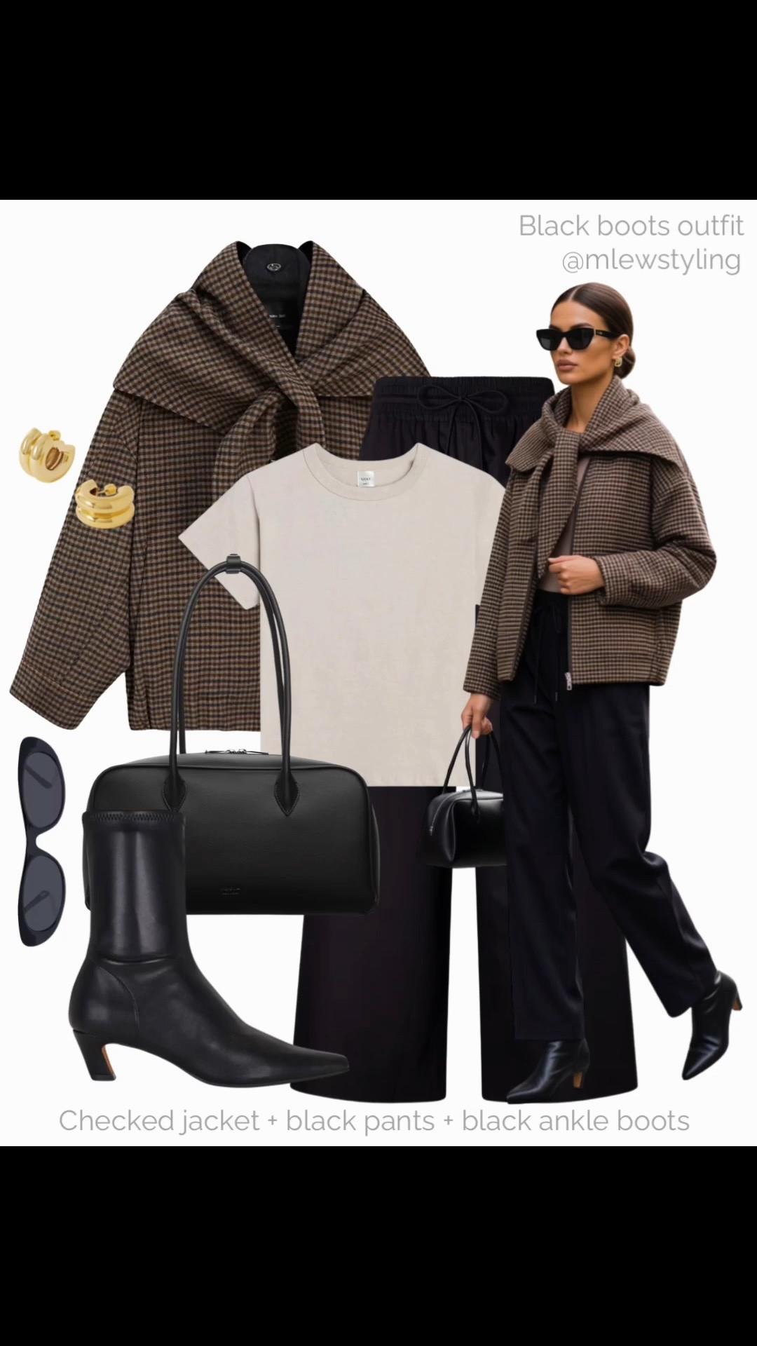Fall outfit inspo with a checked scarf jacket and black kitten heel boots 🖤

Tags: new in massimo dutti bomber jacket, black pants, Leset t-shirt, freja nyc bag, leather ankle boots, aire black sunglasses, gold hoop earrings, autumn office outfit, casual workwear

#LTKfall #LTKshoes #LTKbag