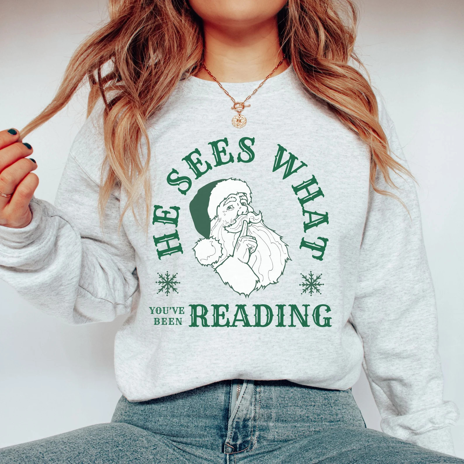 He Sees What You've Been Reading Funny Bookish Christmas - Etsy | Etsy (US)