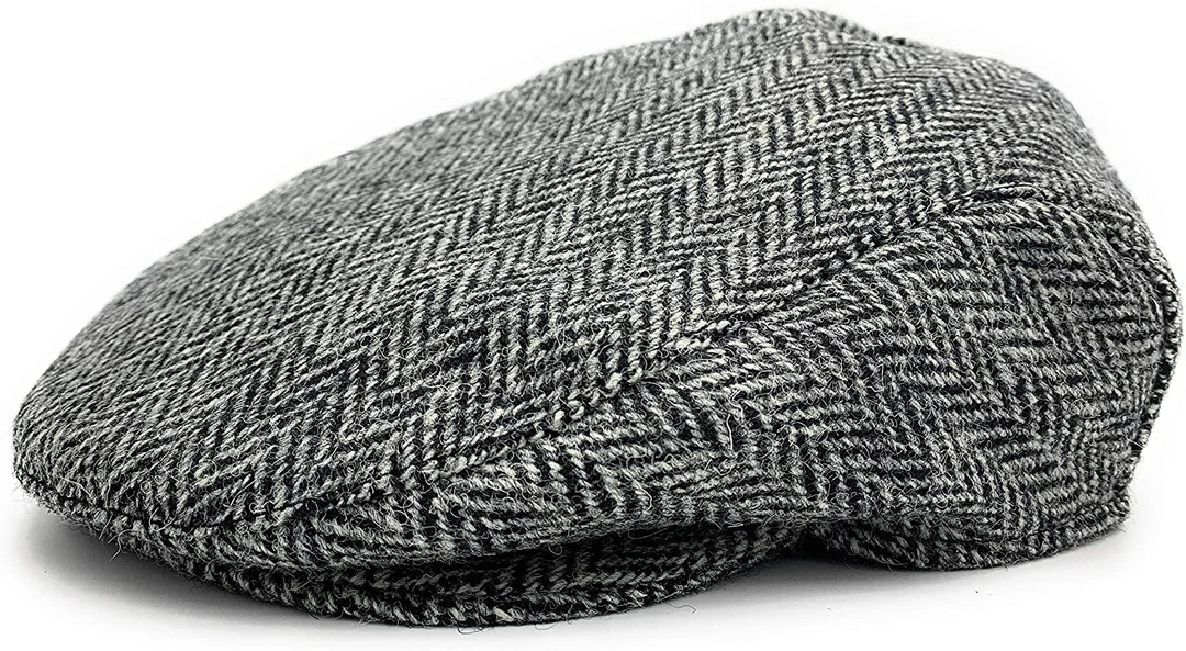 Harris Tweed Flat Cap One-size Grey Herringbone - Etsy Canada | Etsy (US)